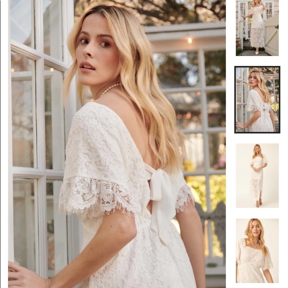 13. Promesa | S | Faithfully Yours Empire-Waist Lace Maxi Dress